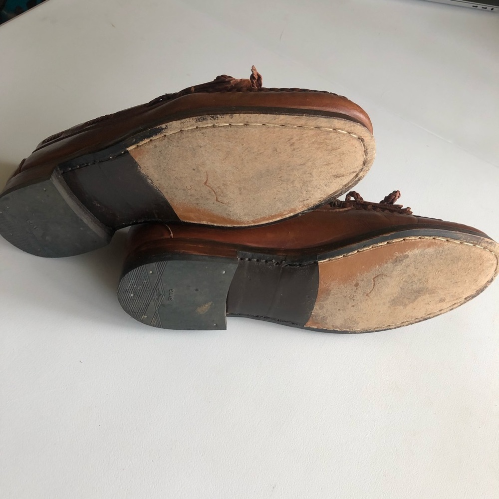 Allen Edmonds Woodstock Brown Cognac Penny Loafers - Picture 7 of 10